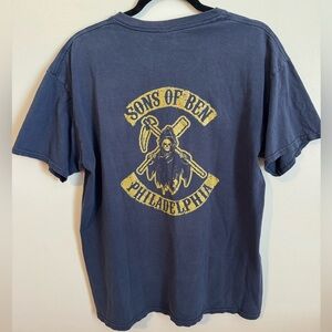 Men’s Sons of Ben Blue Skeleton Grim Reaper T-Shirt Size Large